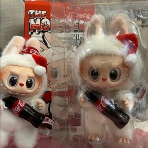 New Original POP MART Coca-Cola The Monsters Vinyl Figure - White and Red Labubu